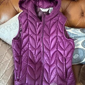 Eddie Bauer Purple Quilted Vest Premium Goose Down